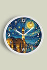 Yağlı Boya Duvar Saati – Sanatsal, Soyut, Bohem ve Manzara Temalı Modern Saat - 35cm - Beyaz Kasa