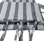 CEYLAN Home Balkon Perdesi Brandası Bağcıklı Ölçü Seçenekli Gri Çizgili