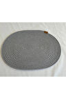 Jüt Amerikan Servis Sofra Altlığı, Masa Dekoru Supla Oval Gri 30x40 8li