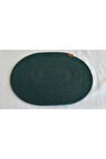 Jüt Amerikan Servis Sofra Altlığı, Masa Dekoru Supla Oval Koyu Yeşil 30x40 8li