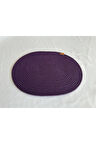 Jüt Amerikan Servis Sofra Altlığı, Masa Dekoru Supla Oval Mor 30x40 8li