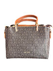 Just Polo JP2120  Kadın Monogram Baskılı  El ve Omuz Çantası OZT2120