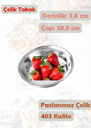 Çelik Tabak 18,8 cm No:3 Paslanmaz Tabak 430 Kalite Çelik