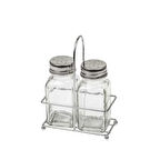 2’li Set Paslanmaz Kapaklı Tuzluk Seti Cam