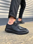 JY170 Tornado Bağcıklı Cilt Erkek Günlük Spor Klasik Ayakkabı CST - Siyah