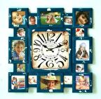 MUTFAK SAATLERİ SERİSİ-MB FOTOĞRAF ÇERÇEVELİ LACİVERT TEMALI DUVAR SAATİ-50*50 CM