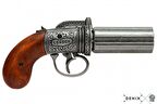 Dekoratif Denix-6 VARİL PEPPER-BOX REVOLVER, İNGİLTERE 1840-Made in Spain-Handmade