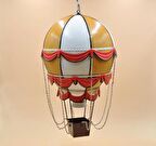 Jayland Metal Eskitilmiş Retro Sarı Sıcak Hava Balonu-Jayland Serisi-27*27*45 CM