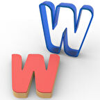 W Harfi PC Kurabiye Kalıbı