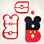 Miki Fare B Harfi Detaylı Kurabiye Kalıp Seti 3 Parça