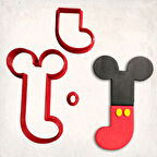 Miki Fare J Harfi Detaylı Kurabiye Kalıp Seti 3 Parça