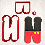 Miki Fare N Harfi Detaylı Kurabiye Kalıp Seti 3 Parça