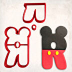 Miki Fare R Harfi Detaylı Kurabiye Kalıp Seti 3 Parça