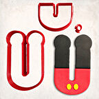 Miki Fare Ü Harfi Detaylı Kurabiye Kalıp Seti 3 Parça