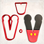 Miki Fare V Harfi Detaylı Kurabiye Kalıp Seti 3 Parça