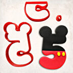 Miki Fare 5 Rakam Detaylı Kurabiye Kalıp Seti 3 Parça