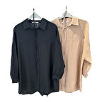 GMLK01 BİYE KEMERLİ ÖNÜ PERVAZLI GÖMLEK