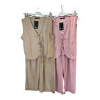 4123 ÖNÜ BAĞLAMALI YELEK PANTOLON TAKIM