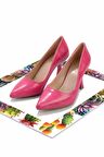 Fuşya Yılan Baskı  Kadın Klasik Topuklu Ayakkabı K01137030207