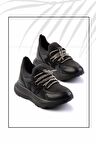 Siyah Siyah Streç  Kadın Sneaker K01212555517