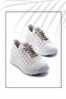 Beyaz Örgü  Kadın Casual Ayakkabı K01220051716