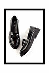 Siyah Rugan  Kadın Loafer Ayakkabı K01257067508
