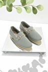 Bambi Su Yesili Triko  Kadın Loafer Ayakkabi K01320302082