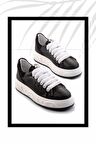 Siyah Hakiki Deri Kadın Sneaker K01459702103