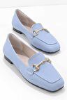 Bambi Mat Kot Mavi  Kadın Loafer Ayakkabi K01641165409