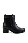 Siyah Hakiki Deri Kadın Bot & Bootie K02087754103