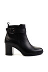 Siyah Hakiki Deri Kadın Bot & Bootie K02087756303