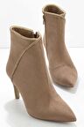 Bambi Vizon Süet  Kadın Bot & Bootie K02226111202