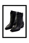 Siyah Hakiki Deri Kadın Bot & Bootie K02274325003