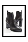 Siyah Hakiki Deri Kadın Bot & Bootie K02351310103