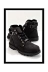 Siyah Hakiki Deri Kadın Bot & Bootie K02513190403