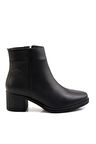 Siyah Hakiki Deri Kadın Bot & Bootie K02586082503