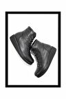 Siyah Hakiki Deri Kadın Bot & Bootie K02586160303