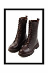 Kahve Hakiki Deri Kadın Bot & Bootie K02666415003