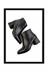 Siyah Hakiki Deri Kadın Bot & Bootie K02666418003