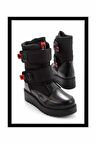 Siyah Hakiki Deri Kadın Bot & Bootie K02724986303