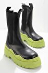 Bambi Siyah Yesil  Kadın Bot & Bootie K02828193509