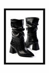 Siyah Kroko  Kadın Bot & Bootie K02992152011