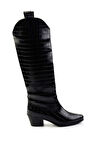 Siyah Kroko  Kadın Çizme K03671409011