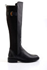 Siyah Hakiki Deri Kadın Çizme K03724626303