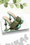 Bambi Metalik Yesil  Kadın Terlik K04284007409