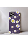 İphone 8 Plus Uyumlu Papatya Desenli İçi Kadife Silikon Tasarım Telefon Kılıfı Kapak