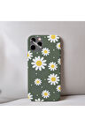 İphone 14 Pro Uyumlu Papatya Desenli İçi Kadife Silikon Tasarım Telefon Kılıfı Kapak