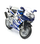 Motorsiklet 1:18 Motor Suzuki GSX-R750 Mavi-Beyaz