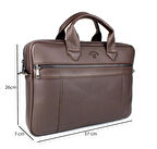 Unisex Khverengi Çok Bölmeli 14 inç Evrak Ve Laptop Çantası