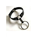 MARSİLYAN- Büyük Ve Küçük Halka Detaylı Ayarlı Deri Choker - APFT673